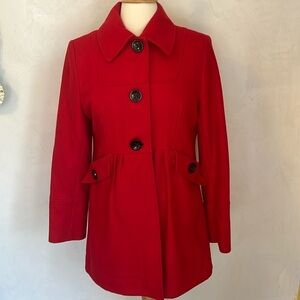 Maralyn & Me Vintage Red Wool Blend Coat w/Button closure & pockets Size Large